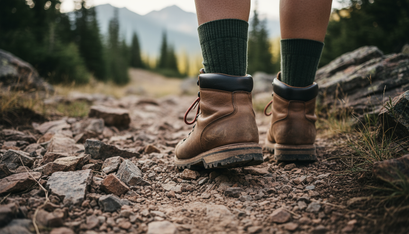 Safety insoles for men's work boots showing puncture-proof protection features