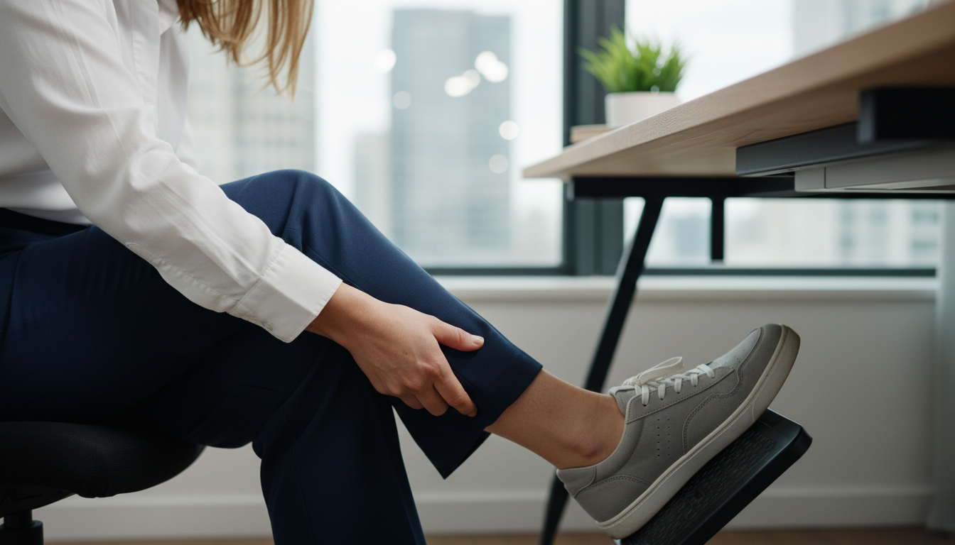 Man performing foot exercises to correct overpronation