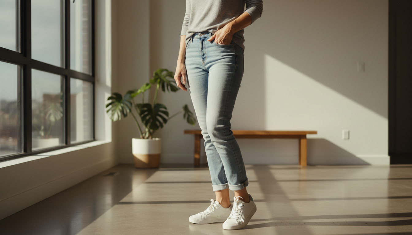 Man experiencing foot pain from standing on hard indoor floors