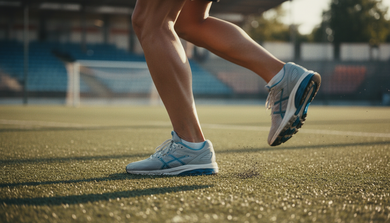 Athlete demonstrating exceptional foot control in fast-paced sports with quality insoles