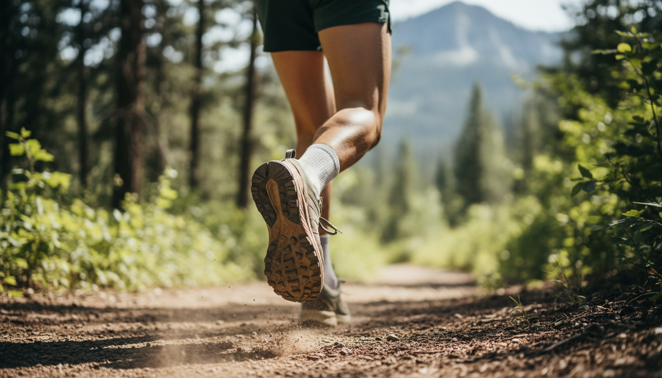 Runner with proper foot support during long-distance running
