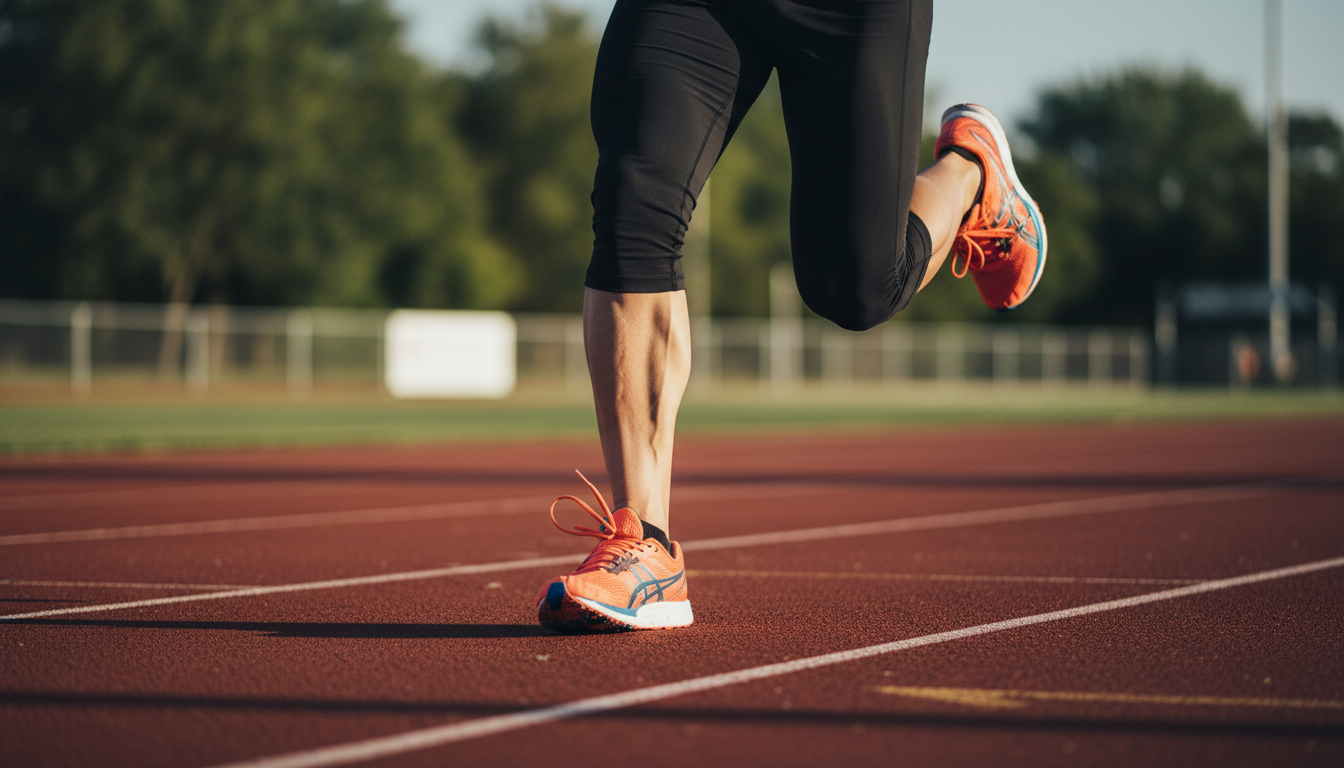 Athlete wearing supportive footwear during training