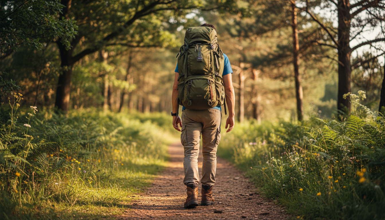Person carrying heavy load with proper arch support insoles