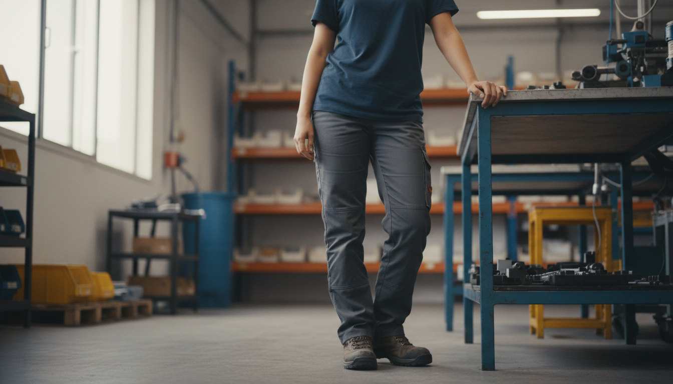 Professional showing proper foot support insoles for reducing fatigue during long shifts