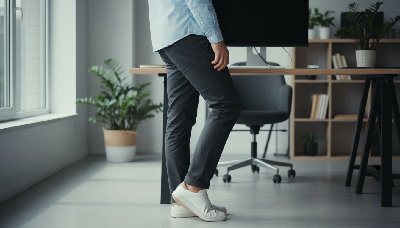 Person experiencing fatigue from standing still without movement