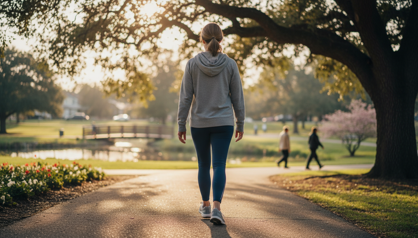 Daily walking for healthy feet with proper cushioned insoles