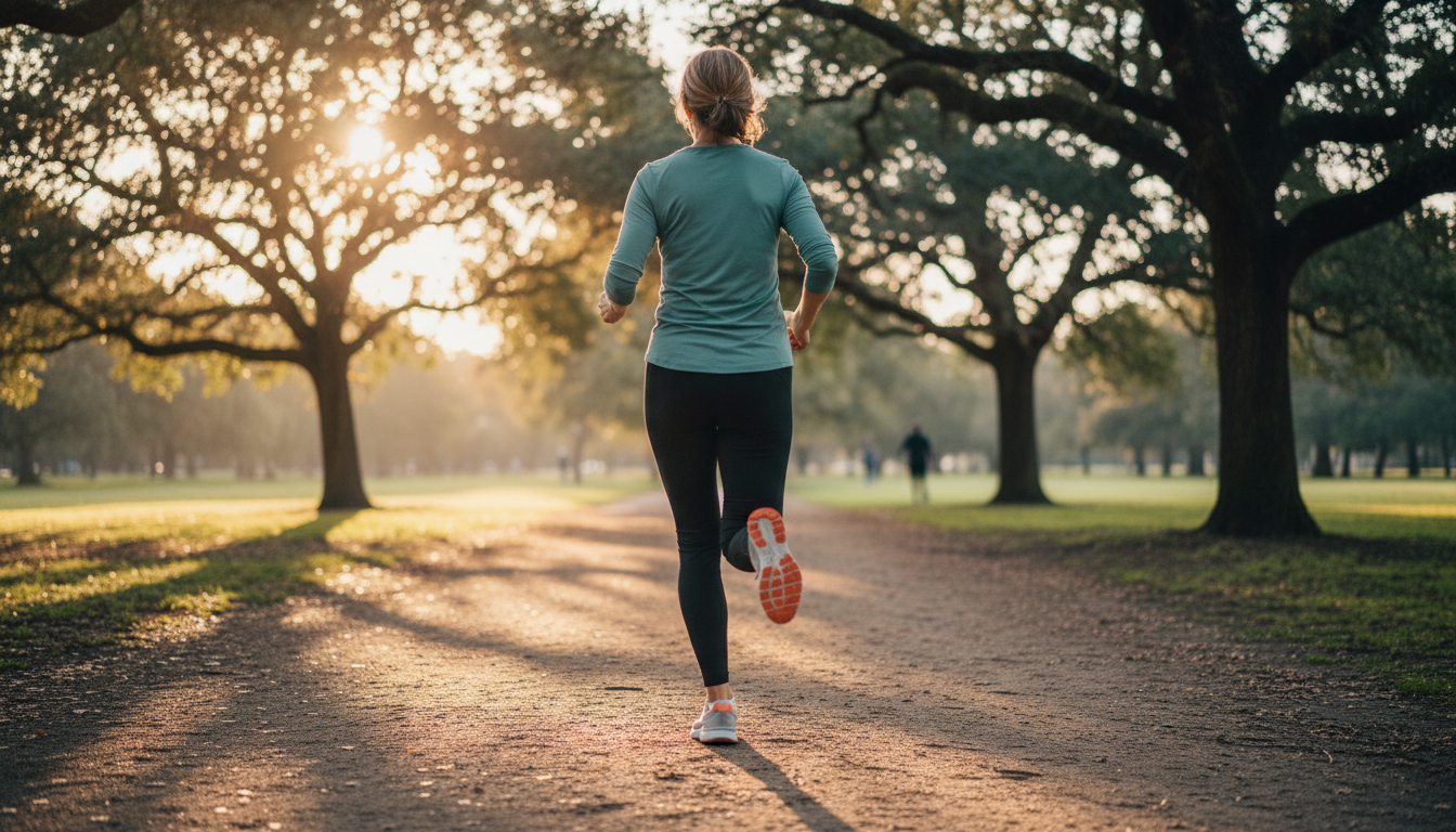 Weekend athlete tying running shoes to prevent foot injuries with proper insoles and support