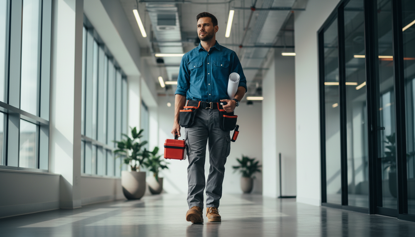 Facility maintenance professional experiencing foot fatigue while working