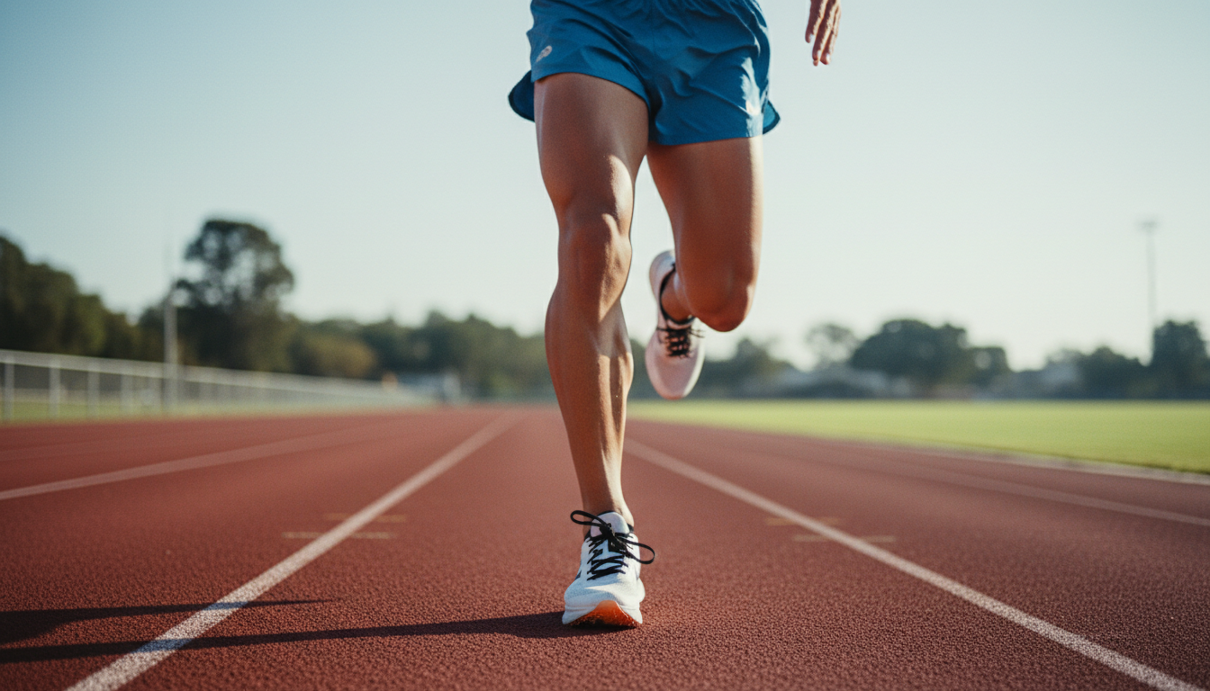 Athlete performing interval training demonstrating the importance of foot stability and proper running insoles